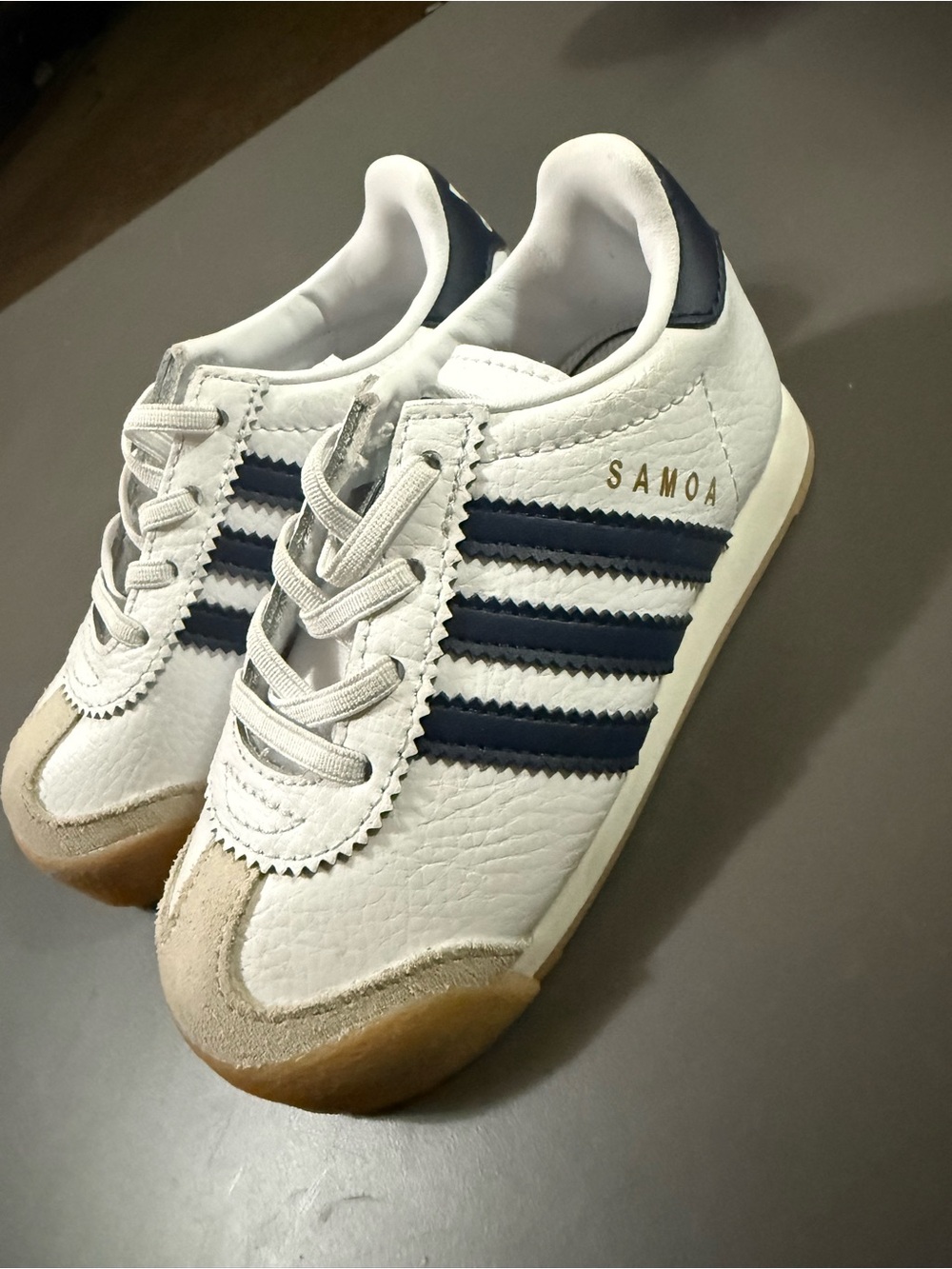 adidas Originals Kids White & Navy Samoa Sneakers